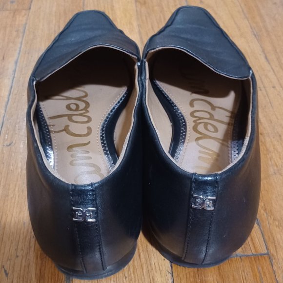 Sam Edelman Black Pointed Square Toe Leather Loafers Womens Size 6.5 - Picture 12 of 13